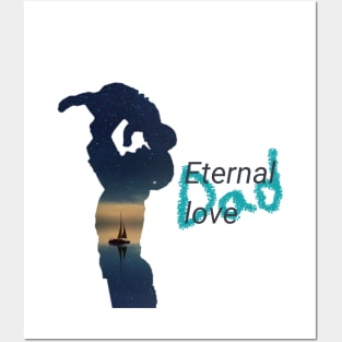 Graphic photo design with form of Dad and I Eternal Love Posters and Art